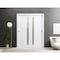 Sartodoors Sliding Closet Bypass Doors 36 x 80in, Planum 0660 Painted White W/ Frosted Glass, Sturdy Rails PLANUM0660DBD-BEM-36 - alternate 6